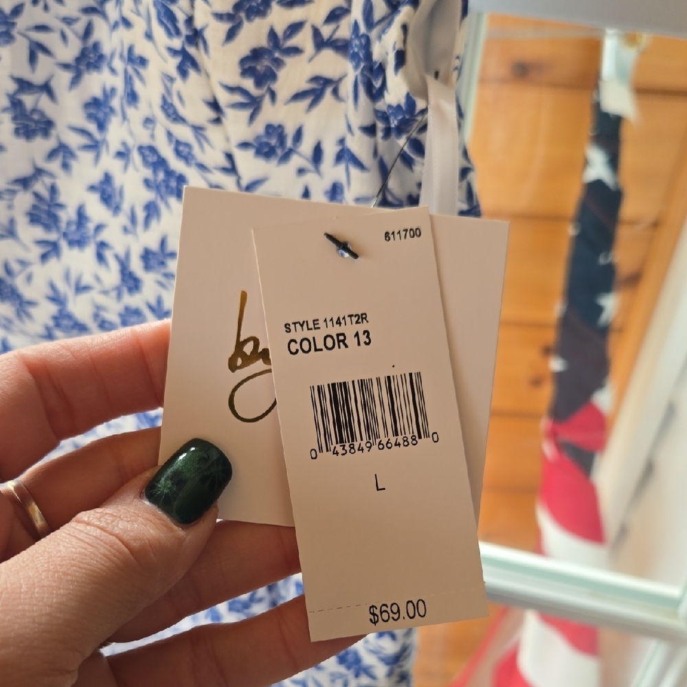 by & by White Dress with Blue Floral Print - Picture 3 of 5
